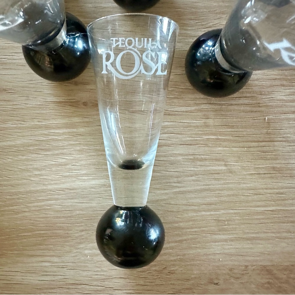 6 Vtg Tequila Rose 2” Black Bubble Glass Shot Glasses - Picture 4 of 7